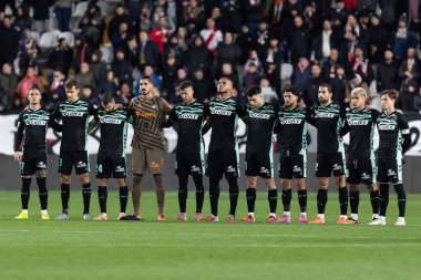 Madrid, İspanya - 15 Aralık 2025: Rayo Vallecano ile Real Betis Balompi arasındaki lig maçı Vallecas 'ta oynandı. Maç sırasında Betis oyuncuları. EA Spor Ligi 2025.