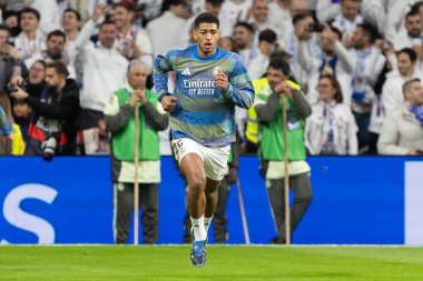 Madrid, İspanya - 20 Aralık 2025: Real Madrid ile Sevilla FC arasındaki lig maçı Madrid 'de oynandı. Maç sırasında Real Madrid oyuncuları. EA Spor Ligi 2025.