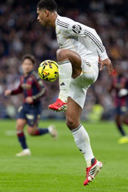 Madrid, İspanya - 17 Ocak 2026: Real Madrid ile Levante FC arasındaki lig maçı Santiago Bernabeu 'da oynandı. Maç sırasında Real Madrid oyuncuları.