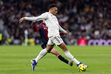 Madrid, İspanya - 17 Ocak 2026: Real Madrid ile Levante FC arasındaki lig maçı Santiago Bernabeu 'da oynandı. Maç sırasında Real Madrid oyuncuları.