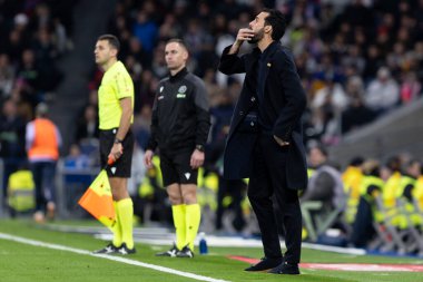 Madrid, İspanya - 17 Ocak 2026: Real Madrid ile Levante FC arasındaki lig maçı Santiago Bernabeu 'da oynandı. Alvaro Arbeloa yeni Real Madrid koçu..