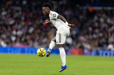 Madrid, İspanya - 17 Ocak 2026: Real Madrid ile Levante FC arasındaki lig maçı Santiago Bernabeu 'da oynandı. Maç sırasında Real Madrid oyuncuları.