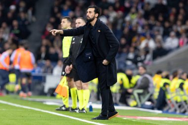 Madrid, İspanya - 17 Ocak 2026: Real Madrid ile Levante FC arasındaki lig maçı Santiago Bernabeu 'da oynandı. Alvaro Arbeloa yeni Real Madrid koçu..