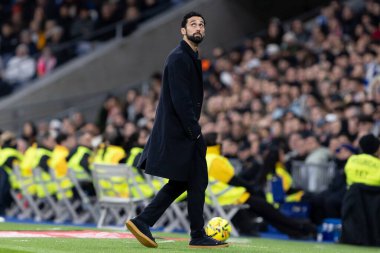 Madrid, İspanya - 17 Ocak 2026: Real Madrid ile Levante FC arasındaki lig maçı Santiago Bernabeu 'da oynandı. Alvaro Arbeloa yeni Real Madrid koçu..