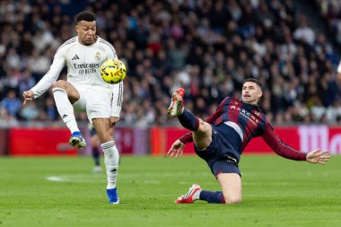 Madrid, İspanya - 17 Ocak 2026: Real Madrid ile Levante FC arasındaki lig maçı Santiago Bernabeu 'da oynandı. Maç sırasında Real Madrid oyuncuları.