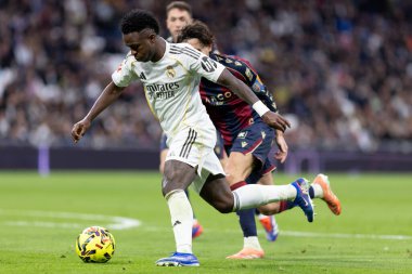 Madrid, İspanya - 17 Ocak 2026: Real Madrid ile Levante FC arasındaki lig maçı Santiago Bernabeu 'da oynandı. Maç sırasında Real Madrid oyuncuları.
