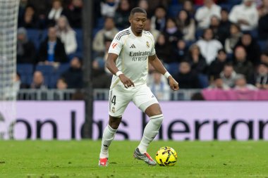 Madrid, İspanya - 17 Ocak 2026: Real Madrid ile Levante FC arasındaki lig maçı Santiago Bernabeu 'da oynandı. Maç sırasında Real Madrid oyuncuları.