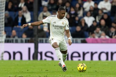 Madrid, İspanya - 17 Ocak 2026: Real Madrid ile Levante FC arasındaki lig maçı Santiago Bernabeu 'da oynandı. Maç sırasında Real Madrid oyuncuları.