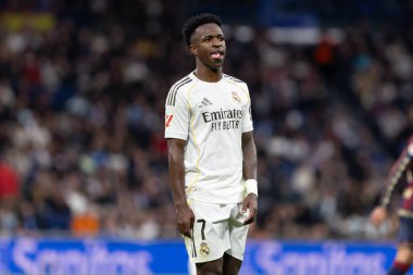 Madrid, İspanya - 17 Ocak 2026: Real Madrid ile Levante FC arasındaki lig maçı Santiago Bernabeu 'da oynandı. Maç sırasında Real Madrid oyuncuları.