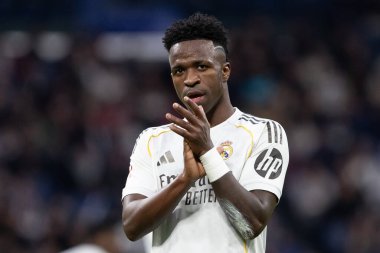 Madrid, İspanya - 17 Ocak 2026: Real Madrid ile Levante FC arasındaki lig maçı Santiago Bernabeu 'da oynandı. Maç sırasında Real Madrid oyuncuları.