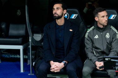 Madrid, İspanya - 17 Ocak 2026: Real Madrid ile Levante FC arasındaki lig maçı Santiago Bernabeu 'da oynandı. Alvaro Arbeloa yeni Real Madrid koçu..