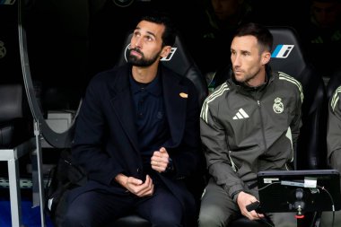 Madrid, İspanya - 17 Ocak 2026: Real Madrid ile Levante FC arasındaki lig maçı Santiago Bernabeu 'da oynandı. Alvaro Arbeloa yeni Real Madrid koçu..