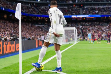Madrid, İspanya - 17 Ocak 2026: Real Madrid ile Levante FC arasındaki lig maçı Santiago Bernabeu 'da oynandı. Maç sırasında Real Madrid oyuncuları.