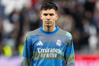 Madrid, İspanya - 17 Ocak 2026: Real Madrid ile Levante FC arasındaki lig maçı Santiago Bernabeu 'da oynandı. Maç sırasında Real Madrid oyuncuları.