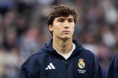 Madrid, İspanya - 17 Ocak 2026: Real Madrid ile Levante FC arasındaki lig maçı Santiago Bernabeu 'da oynandı. Maç sırasında Real Madrid oyuncuları.