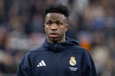 Madrid, İspanya - 17 Ocak 2026: Real Madrid ile Levante FC arasındaki lig maçı Santiago Bernabeu 'da oynandı. Maç sırasında Real Madrid oyuncuları.