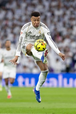 Madrid, İspanya - 17 Ocak 2026: Real Madrid ile Levante FC arasındaki lig maçı Santiago Bernabeu 'da oynandı. Maç sırasında Real Madrid oyuncuları.