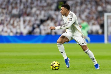 Madrid, İspanya - 17 Ocak 2026: Real Madrid ile Levante FC arasındaki lig maçı Santiago Bernabeu 'da oynandı. Maç sırasında Real Madrid oyuncuları.