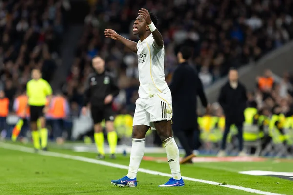 Madrid, İspanya - 17 Ocak 2026: Real Madrid ile Levante FC arasındaki lig maçı Santiago Bernabeu 'da oynandı. Maç sırasında Real Madrid oyuncuları.