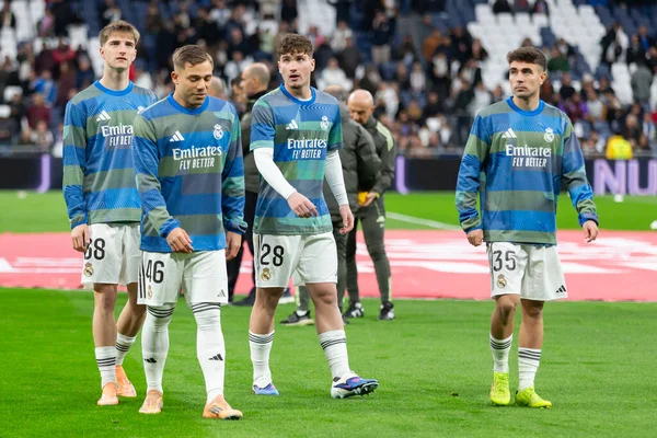 Madrid, İspanya - 17 Ocak 2026: Real Madrid ile Levante FC arasındaki lig maçı Santiago Bernabeu 'da oynandı. Maç sırasında Real Madrid oyuncuları.