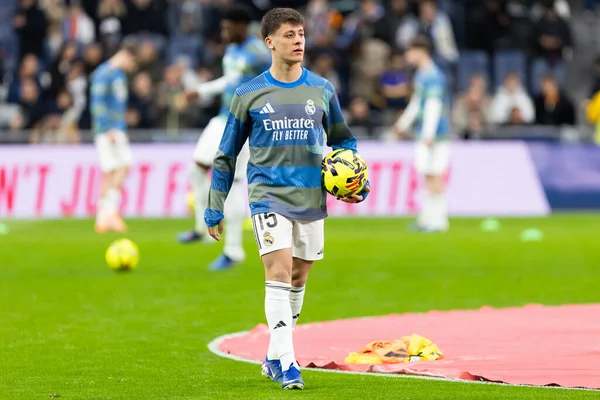 Madrid, İspanya - 17 Ocak 2026: Real Madrid ile Levante FC arasındaki lig maçı Santiago Bernabeu 'da oynandı. Maç sırasında Real Madrid oyuncuları.