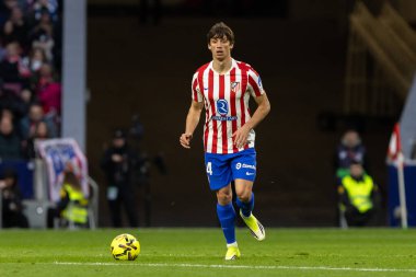 Madrid, İspanya - 19 Ocak 2026: Madrid 'de Atletico Madrid ile Alaves arasında oynanan lig maçı. Maç sırasında Atletico Madrid oyuncuları. EA Spor Ligi 2026. İspanyol futbolu.