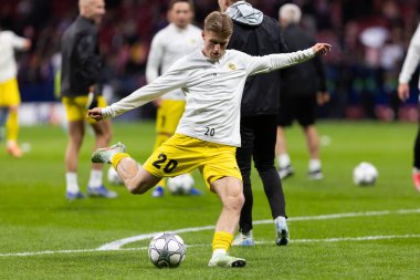 Madrid, İspanya - 28 Ocak 2026: Madrid 'de Atletico Madrid ile Pod / Glimt arasında oynanan Şampiyonlar Ligi maçı. Maç sırasında Pod / Glimt oyuncuları. Şampiyonlar Ligi 2026.