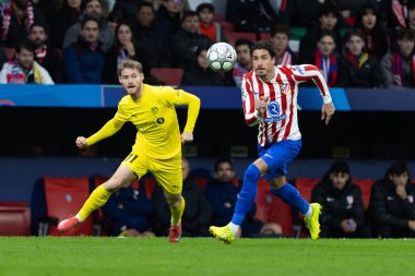 Madrid, İspanya - 28 Ocak 2026: Madrid 'de Atletico Madrid ile Pod / Glimt arasında oynanan Şampiyonlar Ligi maçı. Maç sırasında Pod / Glimt oyuncuları. Şampiyonlar Ligi 2026.