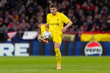 Madrid, İspanya - 28 Ocak 2026: Madrid 'de Atletico Madrid ile Pod / Glimt arasında oynanan Şampiyonlar Ligi maçı. Maç sırasında Pod / Glimt oyuncuları. Şampiyonlar Ligi 2026.