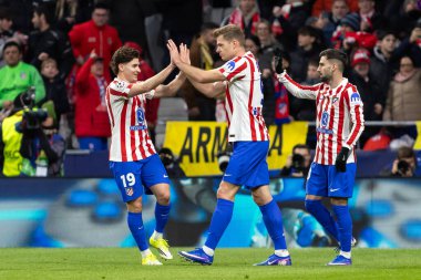 Madrid, İspanya - 28 Ocak 2026: Madrid 'de Atletico Madrid ile Pod / Glimt arasında oynanan Şampiyonlar Ligi maçı. Maç sırasında Pod / Glimt oyuncuları. Şampiyonlar Ligi 2026.