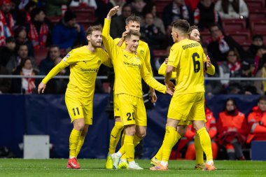 Madrid, İspanya - 28 Ocak 2026: Madrid 'de Atletico Madrid ile Pod / Glimt arasında oynanan Şampiyonlar Ligi maçı. Maç sırasında Pod / Glimt oyuncuları. Şampiyonlar Ligi 2026.