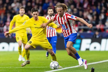 Madrid, İspanya - 28 Ocak 2026: Madrid 'de Atletico Madrid ile Pod / Glimt arasında oynanan Şampiyonlar Ligi maçı. Maç sırasında Pod / Glimt oyuncuları. Şampiyonlar Ligi 2026.