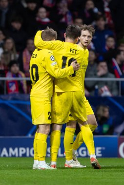 Madrid, İspanya - 28 Ocak 2026: Madrid 'de Atletico Madrid ile Pod / Glimt arasında oynanan Şampiyonlar Ligi maçı. Maç sırasında Pod / Glimt oyuncuları. Şampiyonlar Ligi 2026.