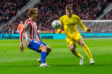 Madrid, İspanya - 28 Ocak 2026: Madrid 'de Atletico Madrid ile Pod / Glimt arasında oynanan Şampiyonlar Ligi maçı. Maç sırasında Pod / Glimt oyuncuları. Şampiyonlar Ligi 2026.