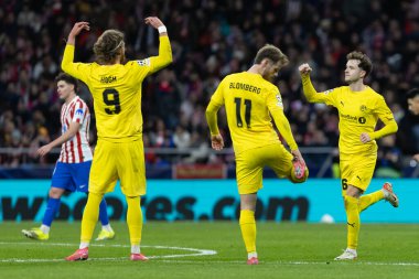 Madrid, İspanya - 28 Ocak 2026: Madrid 'de Atletico Madrid ile Pod / Glimt arasında oynanan Şampiyonlar Ligi maçı. Maç sırasında Pod / Glimt oyuncuları. Şampiyonlar Ligi 2026.