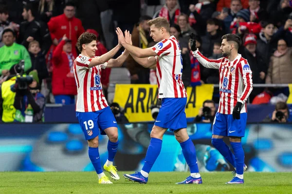 Madrid, İspanya - 28 Ocak 2026: Madrid 'de Atletico Madrid ile Pod / Glimt arasında oynanan Şampiyonlar Ligi maçı. Maç sırasında Pod / Glimt oyuncuları. Şampiyonlar Ligi 2026.