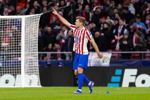 Madrid, İspanya - 28 Ocak 2026: Madrid 'de Atletico Madrid ile Pod / Glimt arasında oynanan Şampiyonlar Ligi maçı. Maç sırasında Pod / Glimt oyuncuları. Şampiyonlar Ligi 2026.