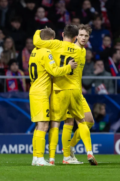 Madrid, İspanya - 28 Ocak 2026: Madrid 'de Atletico Madrid ile Pod / Glimt arasında oynanan Şampiyonlar Ligi maçı. Maç sırasında Pod / Glimt oyuncuları. Şampiyonlar Ligi 2026.