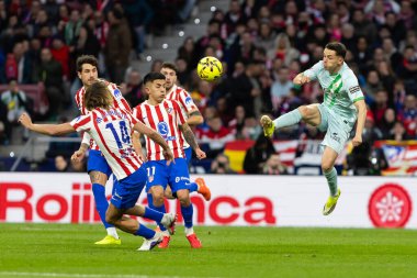 Madrid, İspanya - 8 Şubat 2026: Madrid 'de Atletico Madrid ile Real Betis arasında oynanan lig maçı. Maç boyunca Atletico oyuncuları.