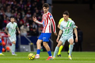 Madrid, İspanya - 8 Şubat 2026: Madrid 'de Atletico Madrid ile Real Betis arasında oynanan lig maçı. Maç boyunca Atletico oyuncuları.