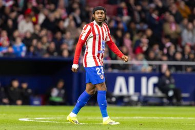 Madrid, İspanya - 8 Şubat 2026: Madrid 'de Atletico Madrid ile Real Betis arasında oynanan lig maçı. Maç boyunca Atletico oyuncuları.