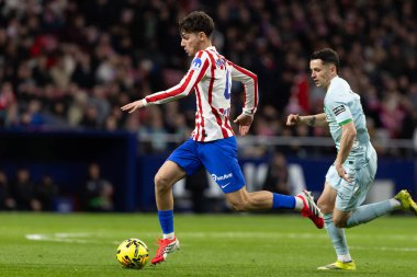 Madrid, İspanya - 8 Şubat 2026: Madrid 'de Atletico Madrid ile Real Betis arasında oynanan lig maçı. Maç boyunca Atletico oyuncuları.