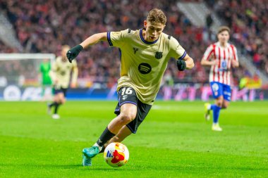 Madrid, İspanya - 12 Şubat 2026: Atletico Madrid ile FC Barcelona arasında Copa del Rey yarı final maçı. FC Barcelona oyuncuları maç boyunca.