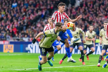 Madrid, İspanya - 12 Şubat 2026: Atletico Madrid ile FC Barcelona arasında Copa del Rey yarı final maçı. Maç boyunca Atletico Madrid 'li oyuncular.