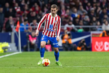 Madrid, İspanya - 12 Şubat 2026: Atletico Madrid ile FC Barcelona arasında Copa del Rey yarı final maçı. Maç boyunca Atletico Madrid 'li oyuncular.