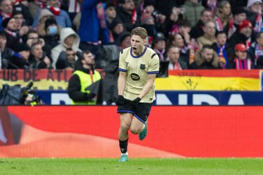 Madrid, İspanya - 12 Şubat 2026: Atletico Madrid ile FC Barcelona arasında Copa del Rey yarı final maçı. FC Barcelona oyuncuları maç boyunca.