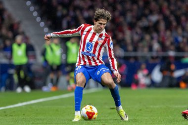 Madrid, İspanya - 12 Şubat 2026: Atletico Madrid ile FC Barcelona arasında Copa del Rey yarı final maçı. Maç boyunca Atletico Madrid 'li oyuncular.