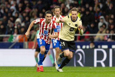 Madrid, İspanya - 12 Şubat 2026: Atletico Madrid ile FC Barcelona arasında Copa del Rey yarı final maçı. FC Barcelona oyuncuları maç boyunca.