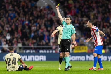 Madrid, İspanya - 12 Şubat 2026: Atletico Madrid ile FC Barcelona arasında Copa del Rey yarı final maçı. Maç boyunca Atletico Madrid 'li oyuncular.