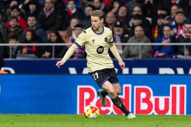 Madrid, İspanya - 12 Şubat 2026: Atletico Madrid ile FC Barcelona arasında Copa del Rey yarı final maçı. FC Barcelona oyuncuları maç boyunca.